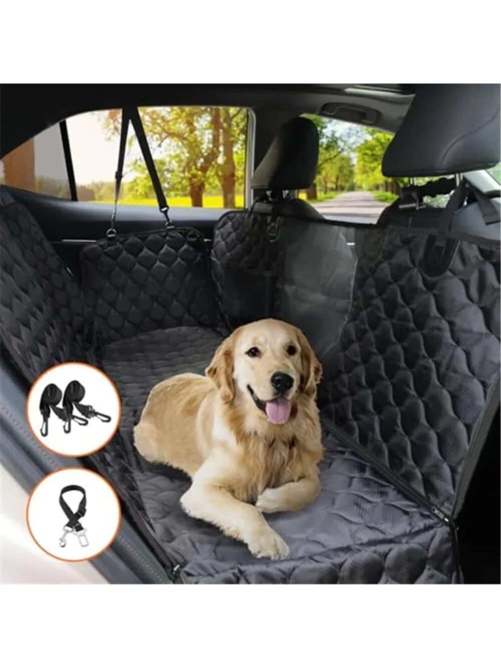 Dog Car Seat Cover for Back Seat Waterproof Dog Hammock for Pets
